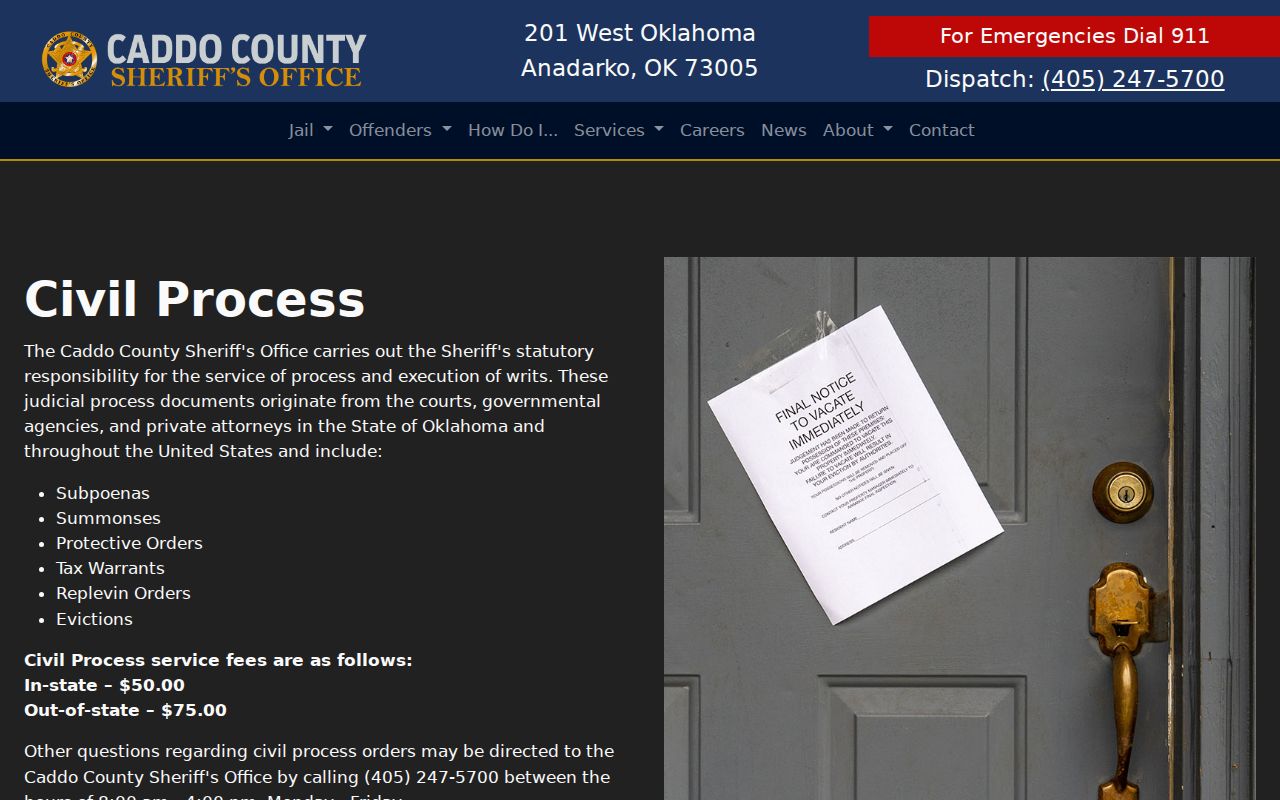 Caddo County active warrant search civil process tax warrant source