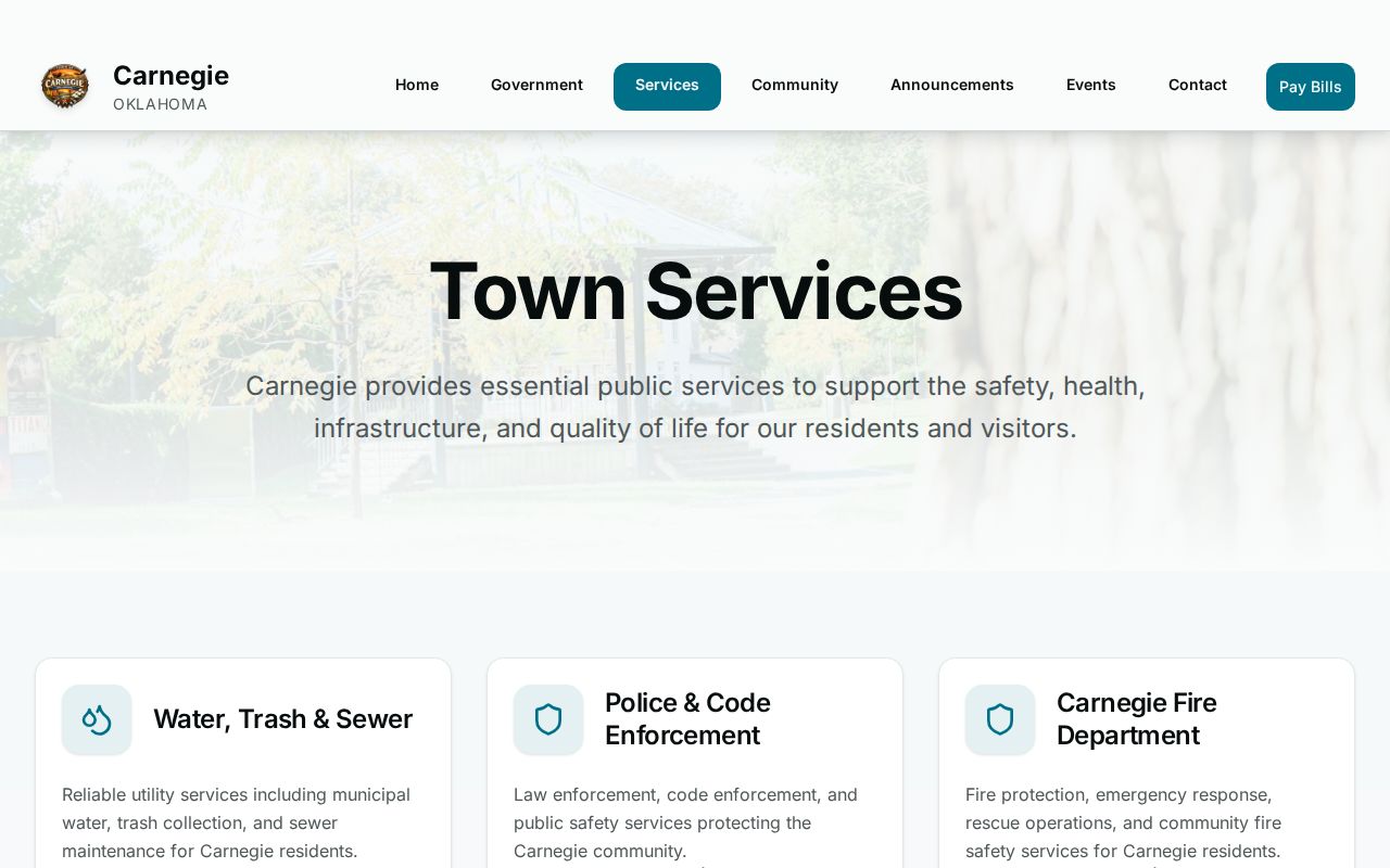 Carnegie warrant records police code enforcement contact