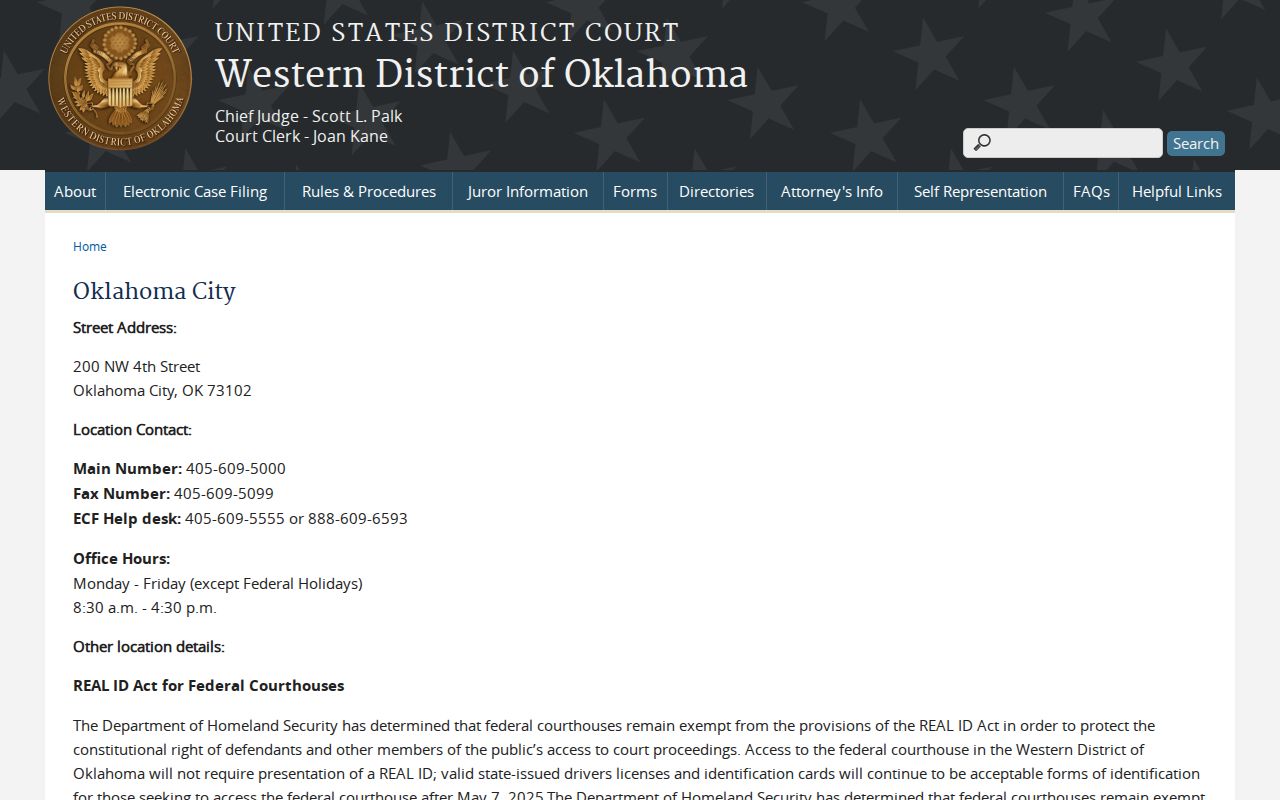 Caddo County arrest warrant lookup federal court boundary