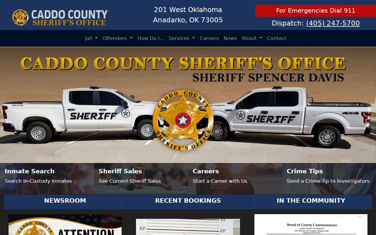 Caddo County warrant records sheriff agency source